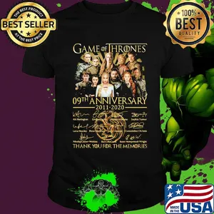 Game of thrones 09th anniversary 2011 2020 thank you for the memories signatures shirt