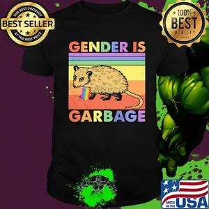 Gender is Garbage Opossum LGBT Vintage Retro Shirt