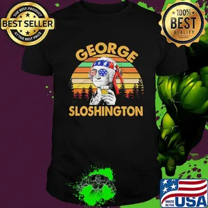 George drinking wine sloshington american flag vintage retro shirt