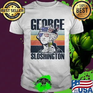 George sloshington drinking 4th of july independence day american flag vintage retro shirt