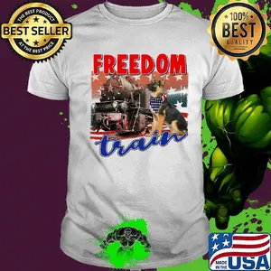 German shepherd freedom train american flag independence day shirt