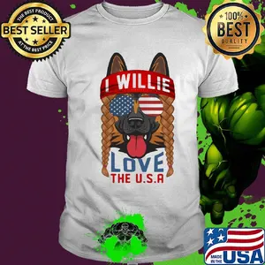 German shepherd I willie love the USA American flag veteran Independence Day shirt