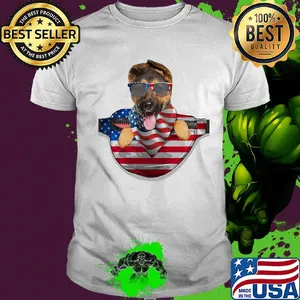 German shepherd waist pack american flag independence day shirt