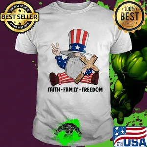 Gnomes faith family freedom firework american independence day shirt