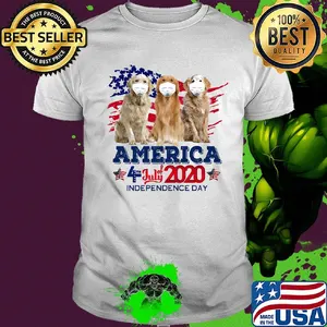 Golden retriever mask america 4 july of 2020 independence day shirt