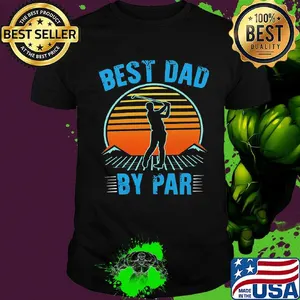 Golf best dad by par happy father's day sunset vintage retro shirt