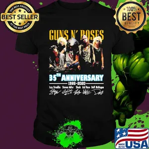 Guns n' roses 35th anniversary 1985 2020 signatures shirt