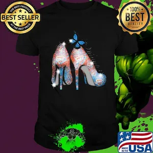 High heels butterfly oklahoma city thunder diamond shirt