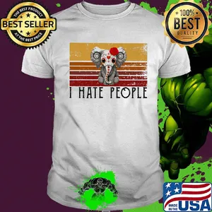Hippie elephant I hate people vintage retro shirt
