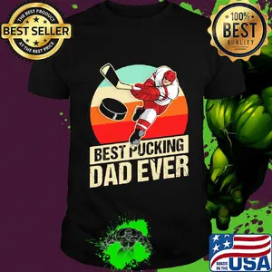 Hockey best pucking dad ever father's day vintage retro shirt