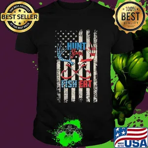 Hunt Sleep Fish Eat Fishing Independence Day Shirt