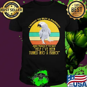 I want to buy a parrot and teach it to say help i've been vintage retro shirt