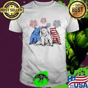 Independence Day Bears Wear Bow Tie Firework Shirt
