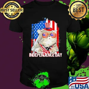 Independence day Cat american flag shirt