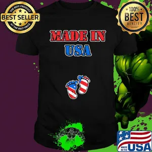Independence day made in USA paw baby children shirt