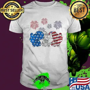 Independence Day Peacocks Wear Bow Tie Firework Shirt
