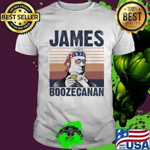 James boozecan wine American flag veteran Independence Day vintage retro shirt