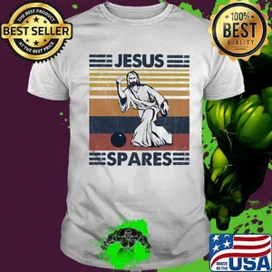 Jesus spares bowling vintage retro shirt