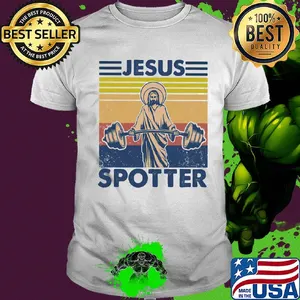 Jesus spotter weight lifting vintage retro shirt