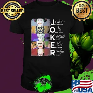 Joker jack nicholson joaquin phoenix mark hamill heath ledger cesar romero signatures shirt
