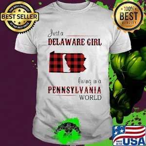 Just a delaware girl living in a pennsylvania world map shirt
