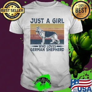 Just A Girt Who Loves German Shepherd Dog Vintage Retro Shirt