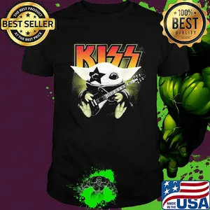 Kiss star wars baby yoda hug guitar shirt