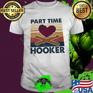 Knitting part time hooker heart vintage retro shirt