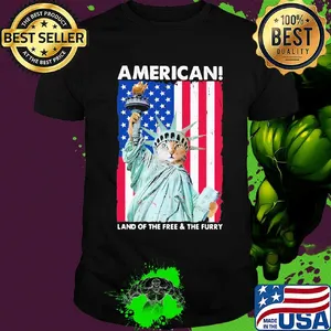 Land of the free and the furry Cat American flag veteran Independence Day shirt
