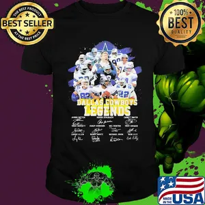 Legendary dallas cowboys football team players signatures shirt