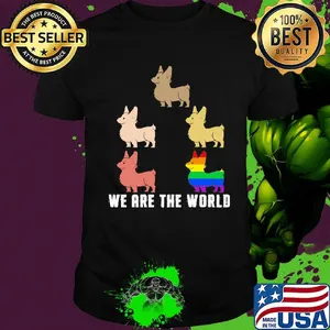 Lgbt corgi we are the world shirt