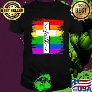Lgbt faith cross rainbow shirt