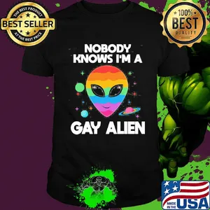 Lgbt nobody knows i'm a gay alien shirt