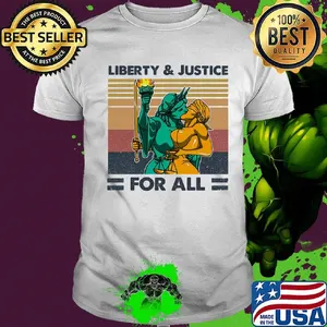 Liberty & Justice For All LGBT Vintage Retro Shirt