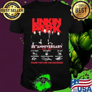Linkin park 25th anniversary 1996 2021 thank you for the memories signatures shirt