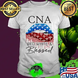 Lips cna red white and blessed american flag independence day shirt
