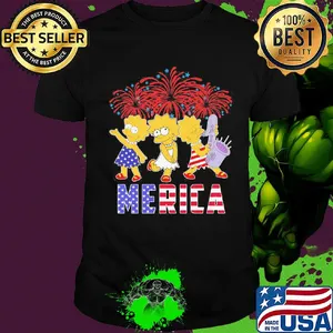 Lisa simpson merica firework american flag independence day shirt