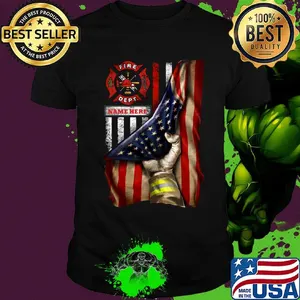 Logo Fire Dept Black Lives Matter American Flag Independence Day Shirt