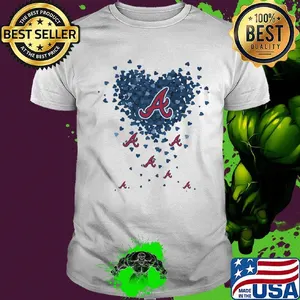 Love atlanta braves baseball logo hearts shirt