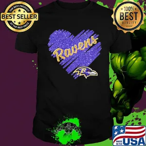 Love baltimore ravens football team heart diamond shirt