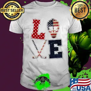 Love hockey American flag veteran Independence day shirt