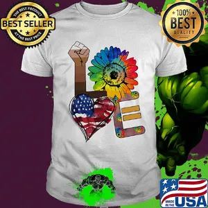 Love lgbt juneteenth american flag independence day sunflower shirt