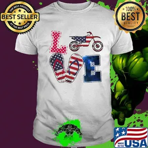 Love motocross American flag veteran Independence day shirt
