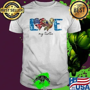 Love my turtle american flag independence day shirt