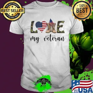Love my veteran american flag independence day shirt