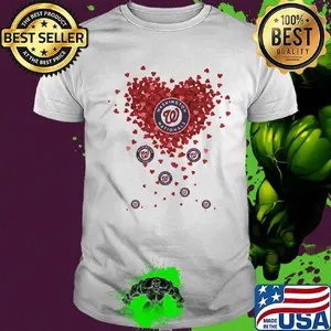 Love washington nationals hearts shirt