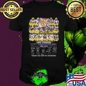 Lsu tigers football 127th anniversary 1893 2020 thank you for the memories signatures shirt