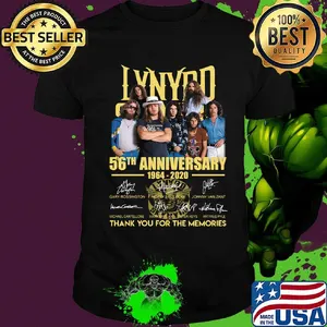 Lynyrd skynyrd 56th anniversary 1964 2020 thank you for the memories signatures shirt