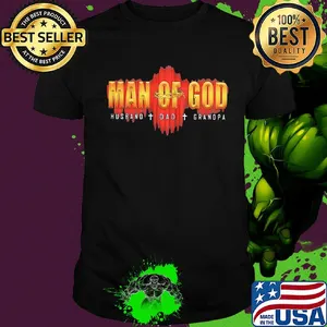Man of god husband dad grandpa cross shirt
