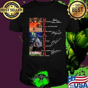 Megadeth band members signature shirt
